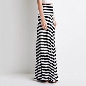 Striped Black and White Maxi Skirt